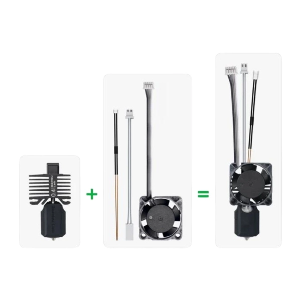 Complete hotend assembly with hardened steel nozzle 0.6mm - X1C // Bambu Lab - Image 2